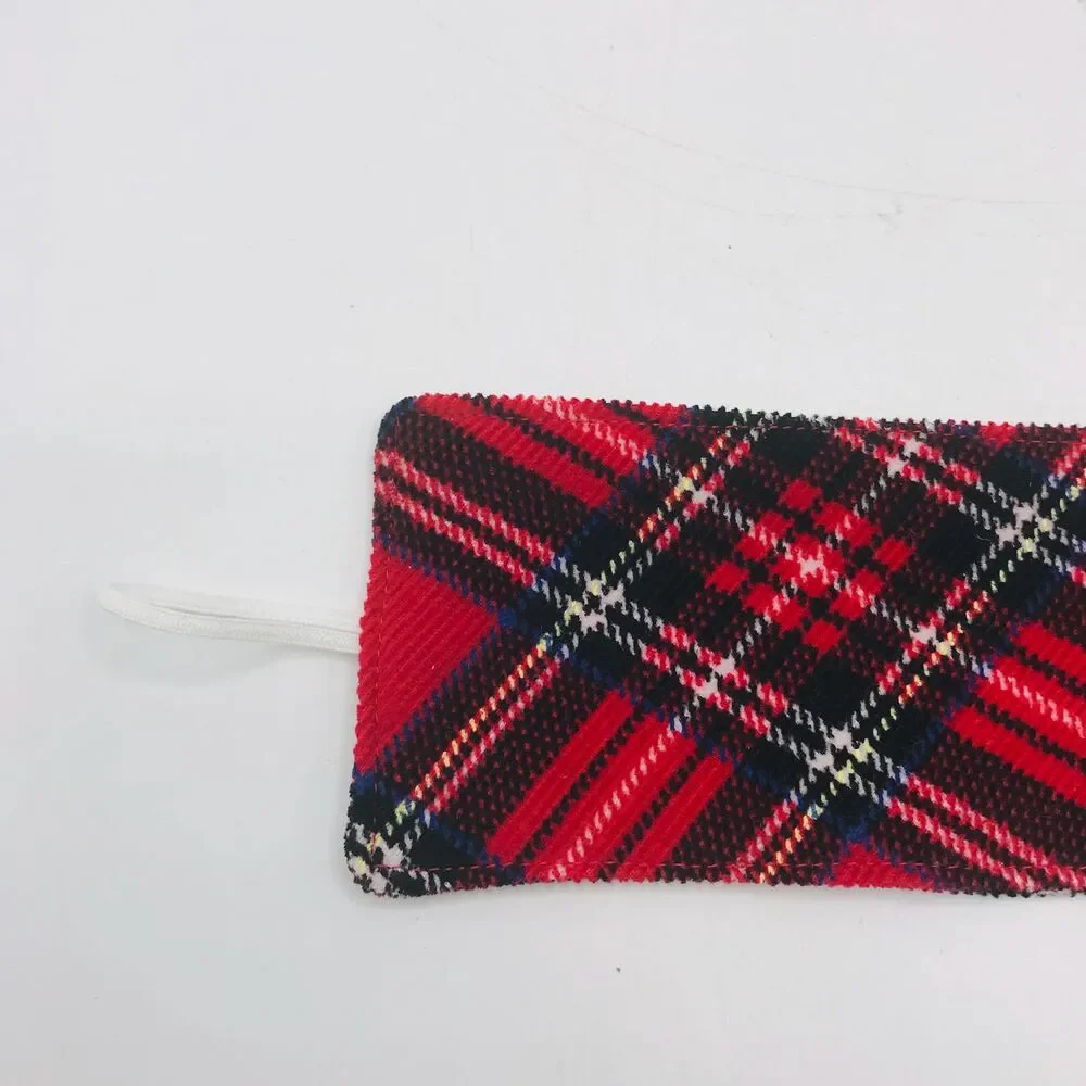 Handmade Mug Cozy, Plaid Corduroy Red Black, Hot Beverage Cozy, Stocking Stuffer